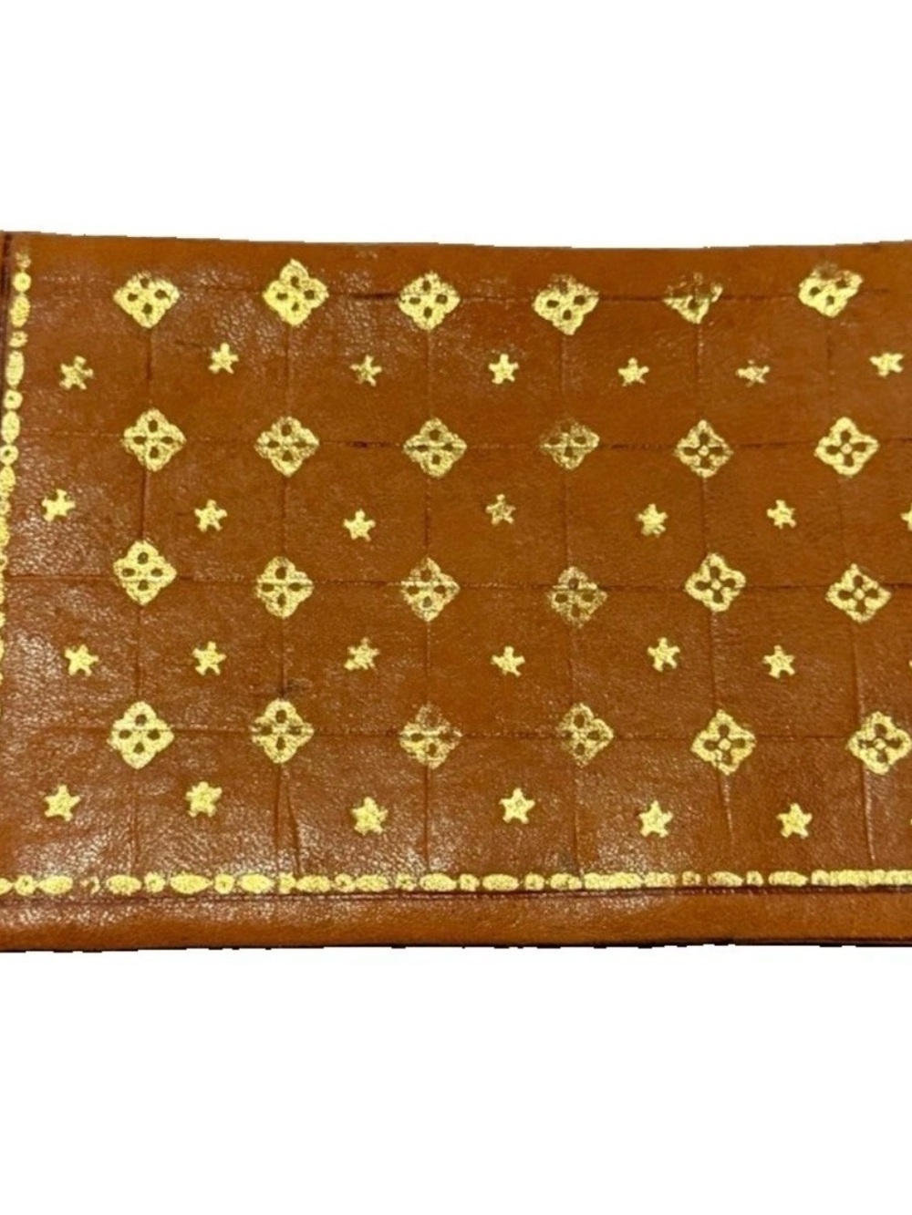 Vintage Florentine 22k Gold Accented Soft Buttery Leather Wallet Moroccan